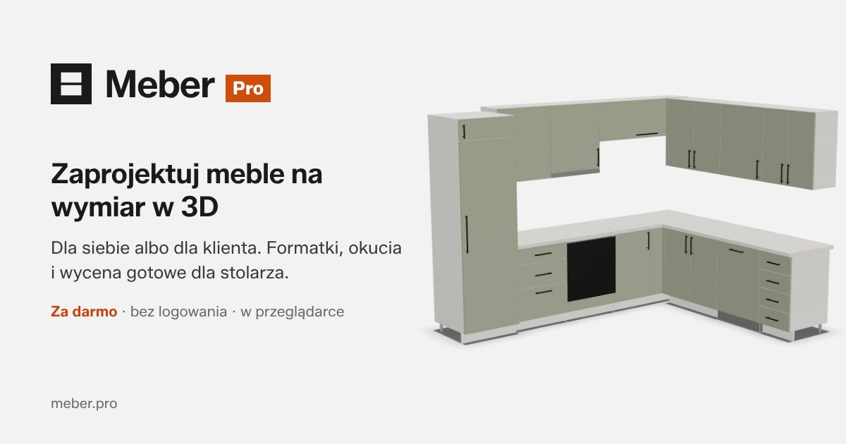 Planer Meber Pro: szafa w 3D z panelem wyboru wykończenia